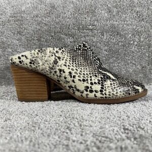 Blondo Norwich Leather Snakeskin Print Mules Waterproof Block Heel Clogs Women 7